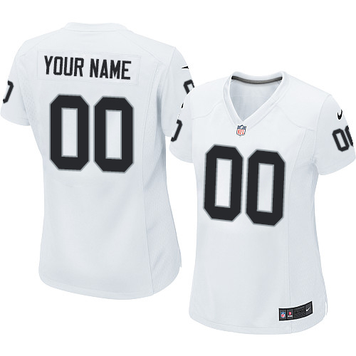 Women's Elite Nike Jersey White Road - Customized NFL Oakland Raiders